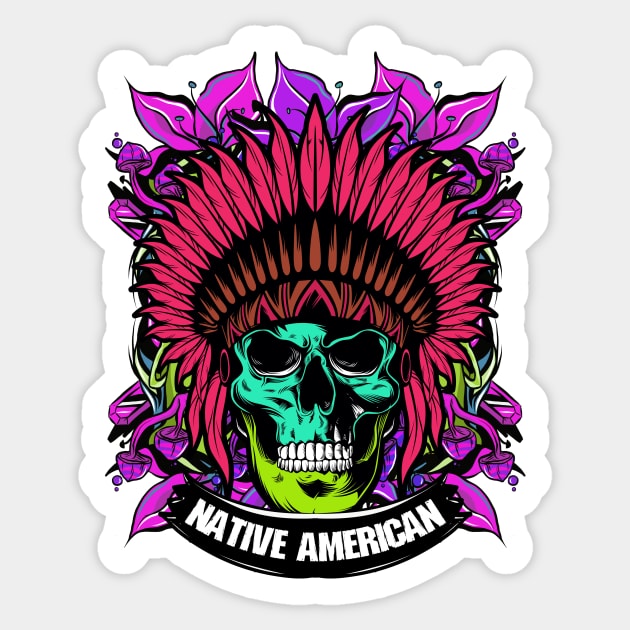 NATIVE AMERICAN RETRO Sticker by theanomalius_merch